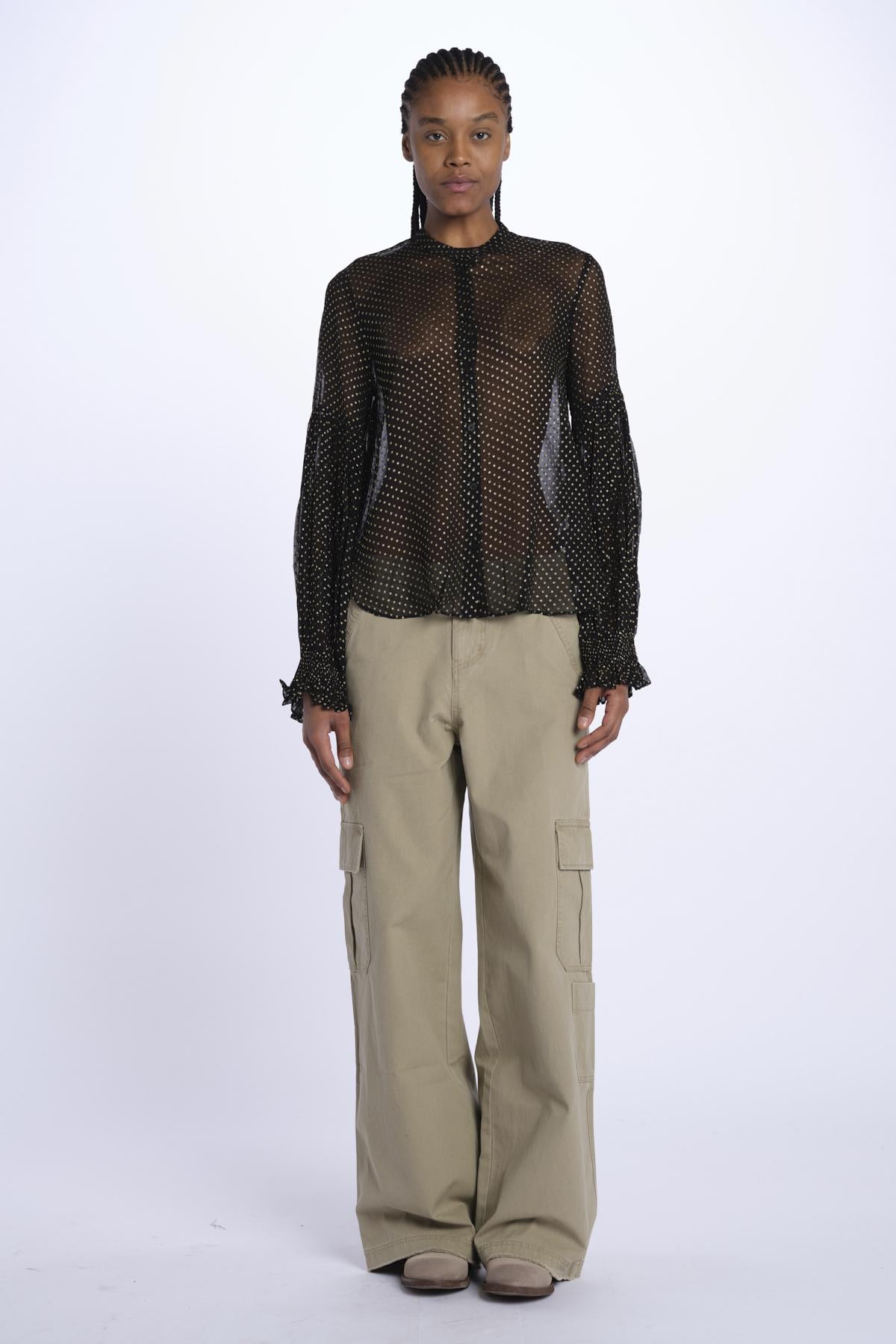 TANDY camicia nera a pois oro WWSH00582 NERO ORO zadig & voltaire 