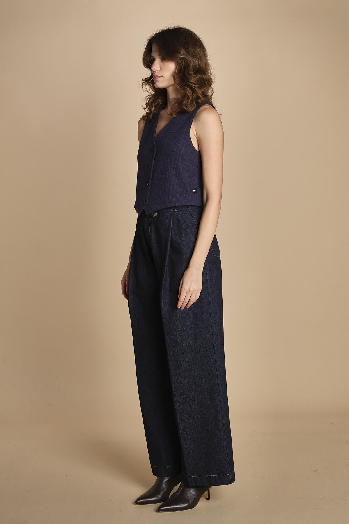 gilet in lana gessato 3779 001T circolo 1901 