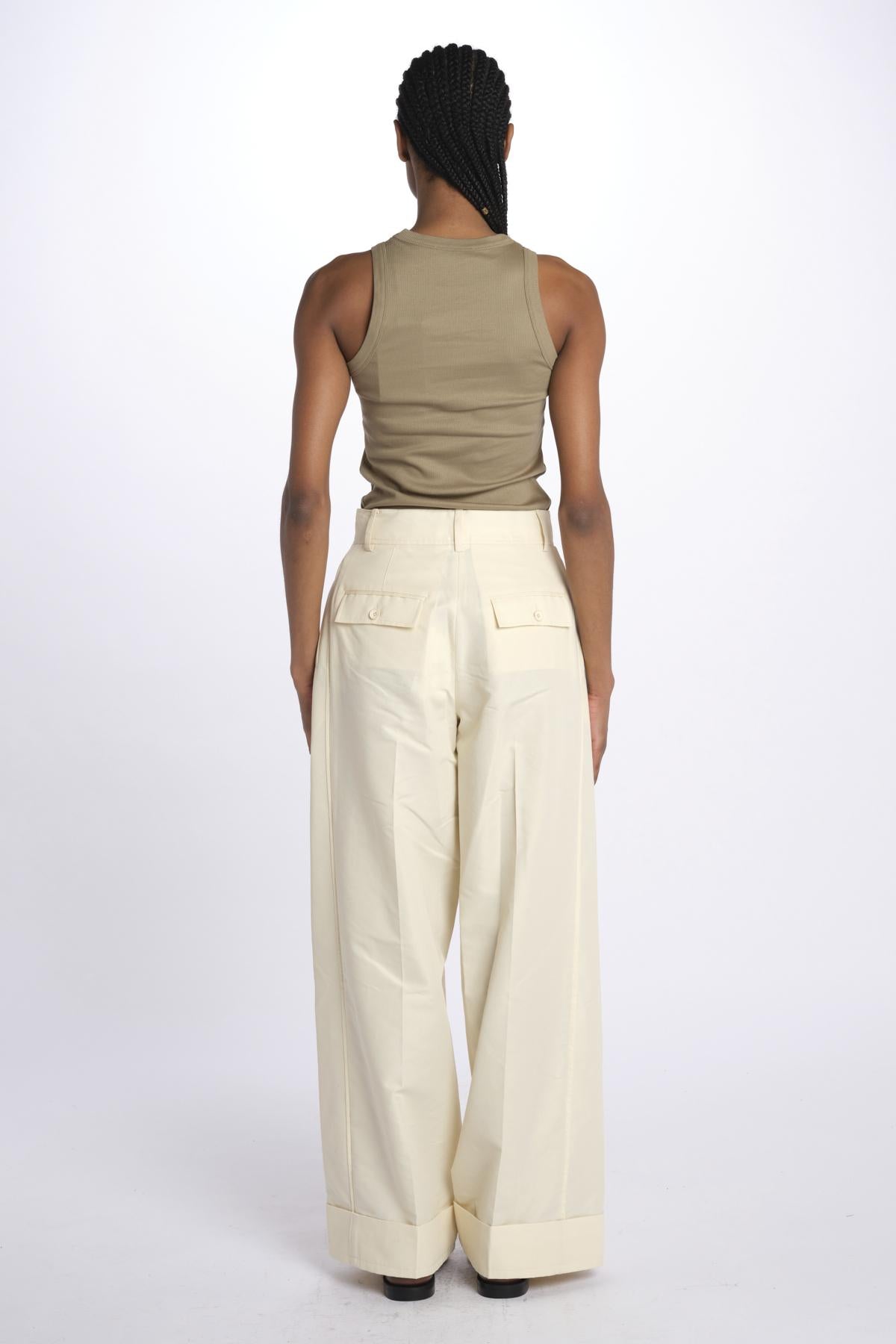 Pantalone HIGH WAIST pences con risvolto 51279LCO GARDENIA phillip lim 