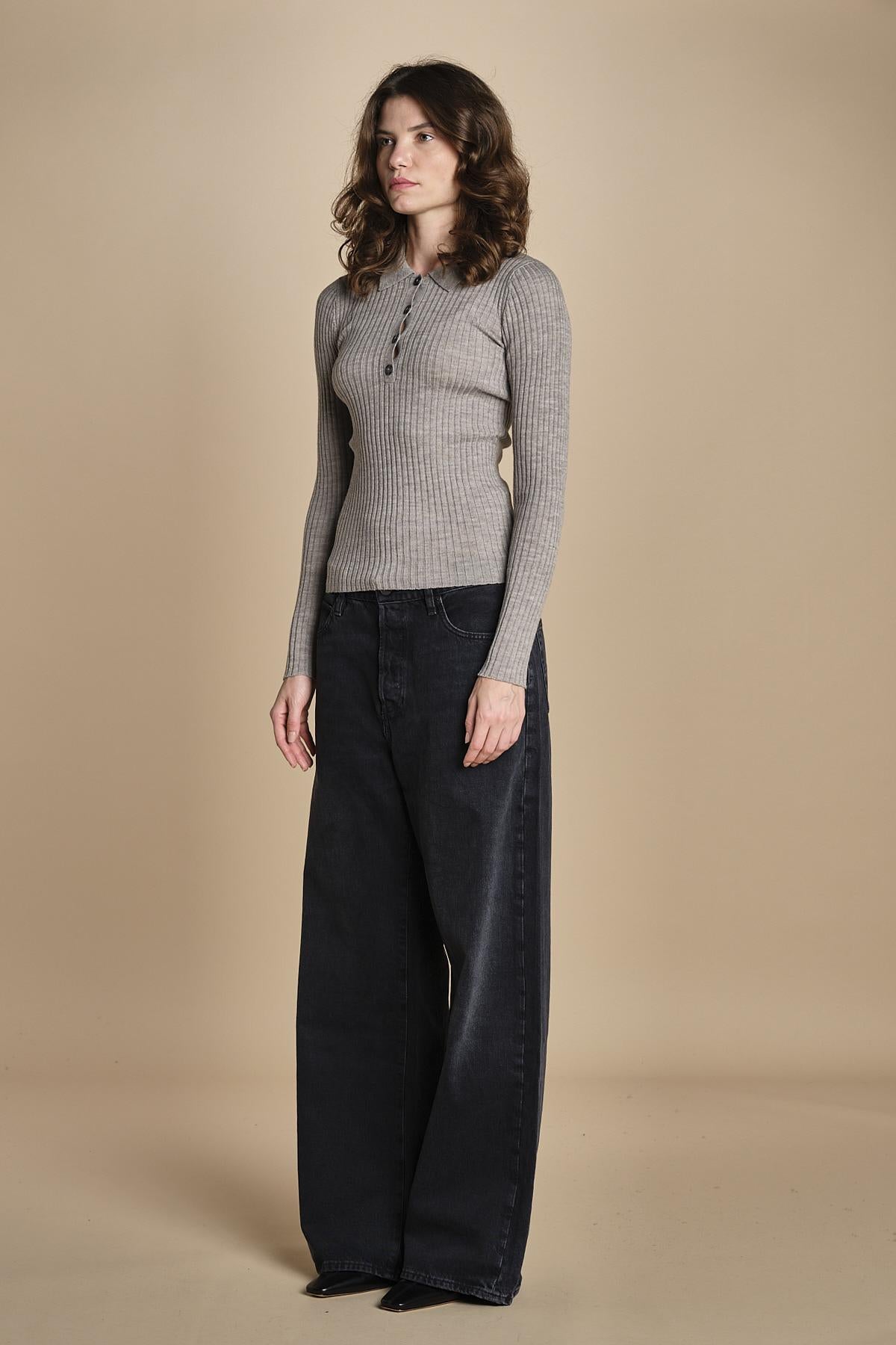 polo a costine CADEE KNIT BLOUSE LIGHT TAUBE herskind 