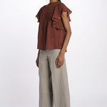 Top CALISSON pizzo con rouches CALISSON BROWNIE vanessa bruno 