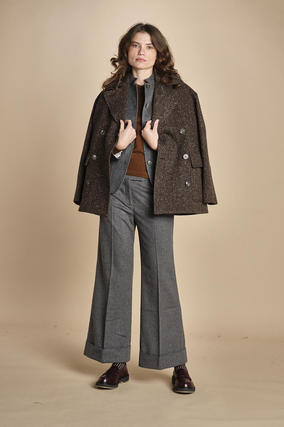 pantalone cropped con risvolto MELODIA 652923 50 quelledue 