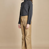 pantalone a zampa con taschine FAUVE WX CAMEL fam 