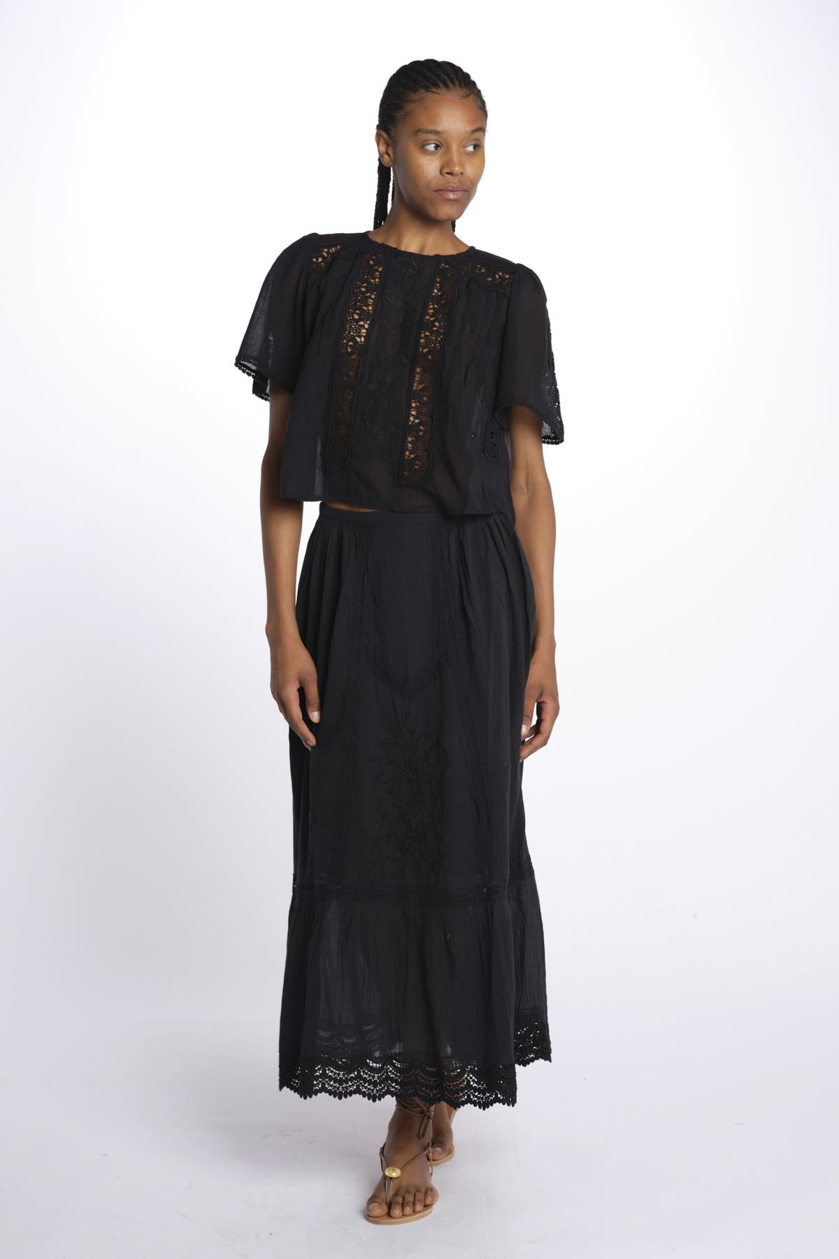 PAULA gonna voille ricamata L0421 BL louise misha 