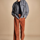 pantalone in velluto cropped ZELDA RUSSETED true avenue 