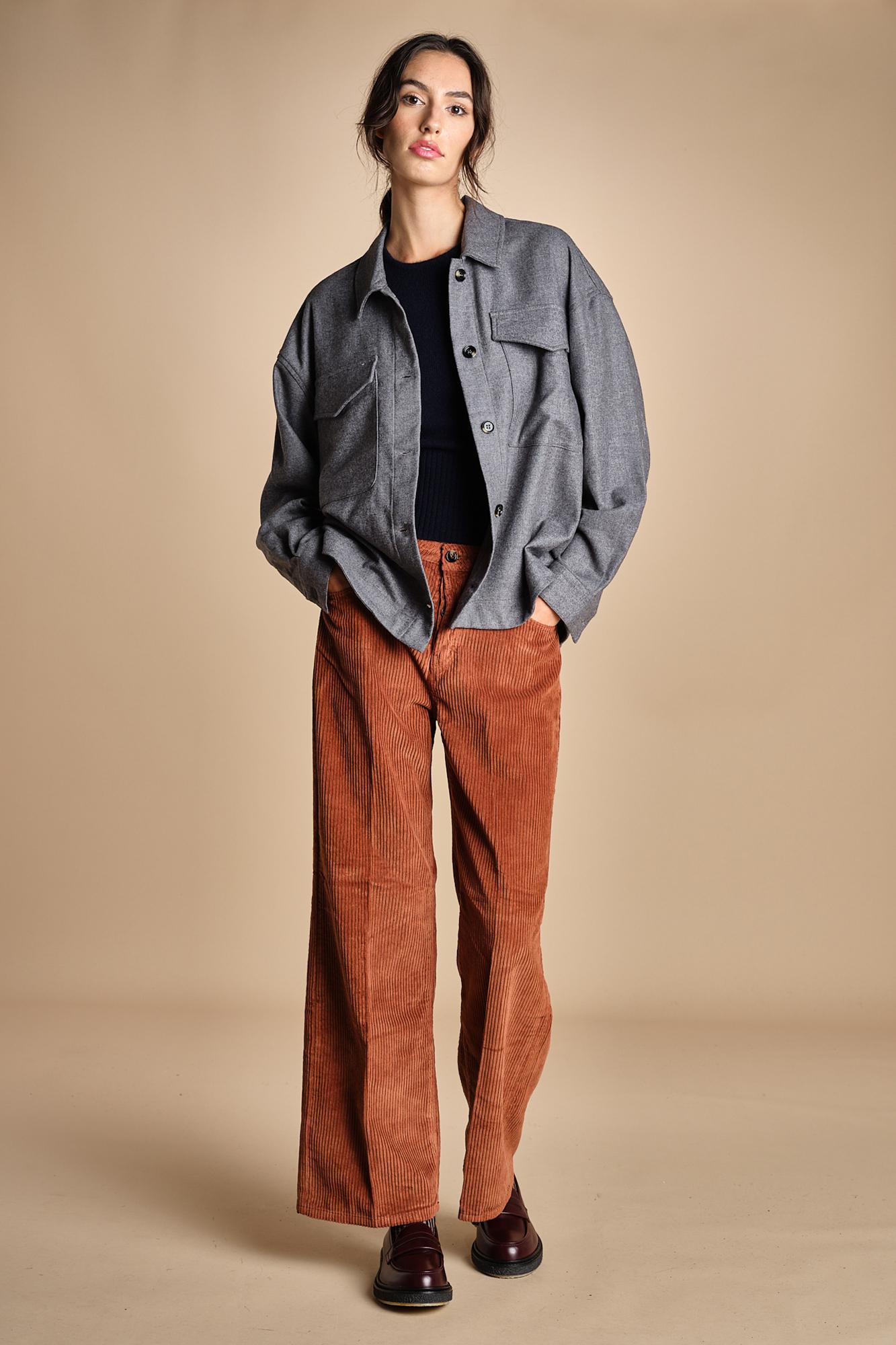 pantalone in velluto cropped ZELDA RUSSETED true avenue 