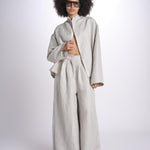 2906L pantaloni in lino spinato U2906L BEIGE dusan 