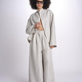 2906L pantaloni in lino spinato U2906L BEIGE dusan 