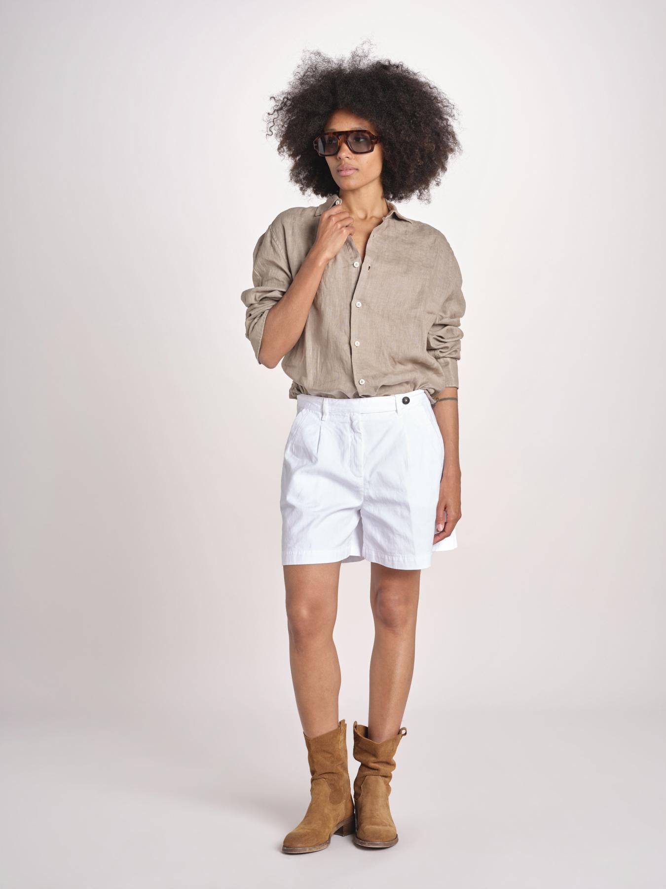 Camicia maschile in lino M012 1003 FANGO milaura 