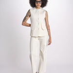 gilet con tasche MARIANNE 25S4TOP81 ECRU destree 