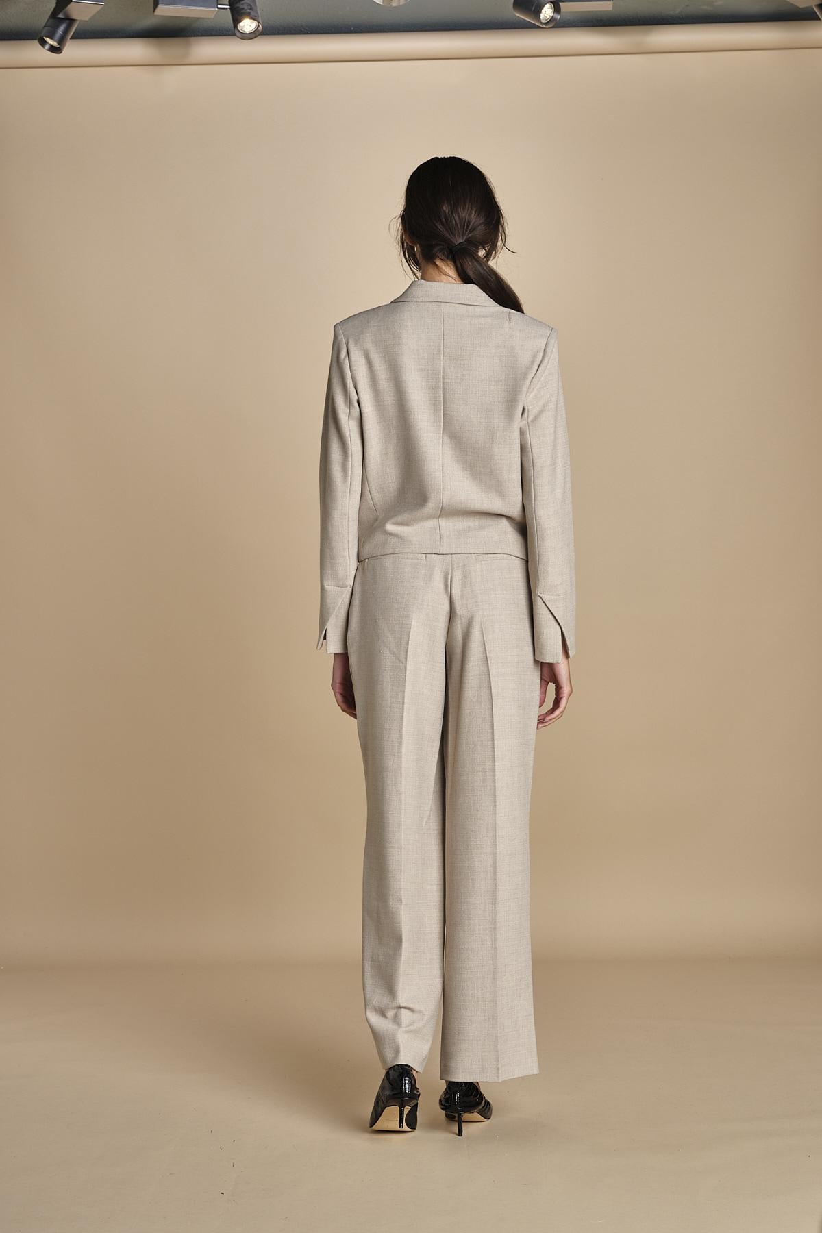 giacca cropped MASE F25-043 092 DRIFWOOD oscar 