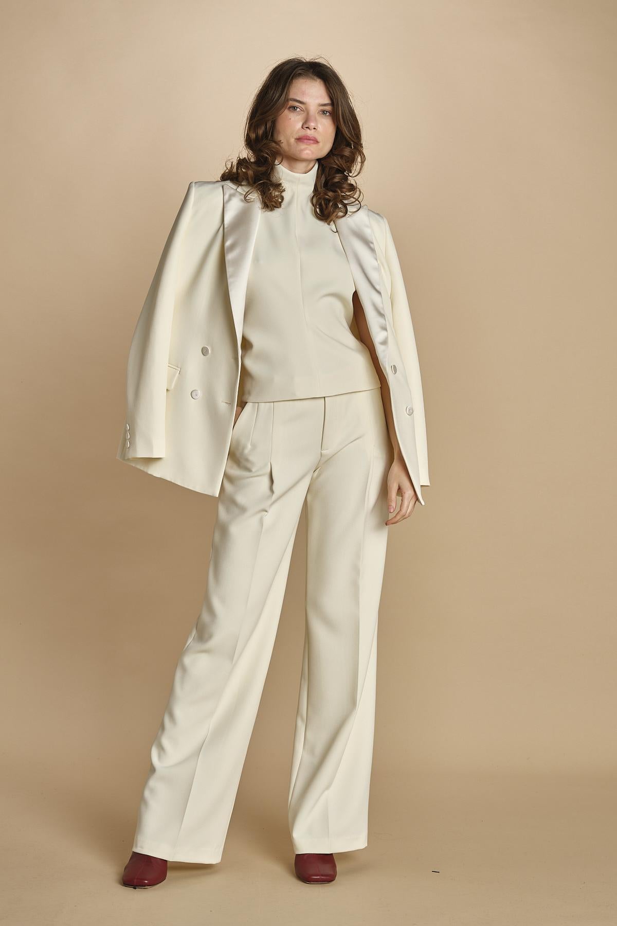 pantalone con pinces 30804-313 LATTE 02 federica tosi 