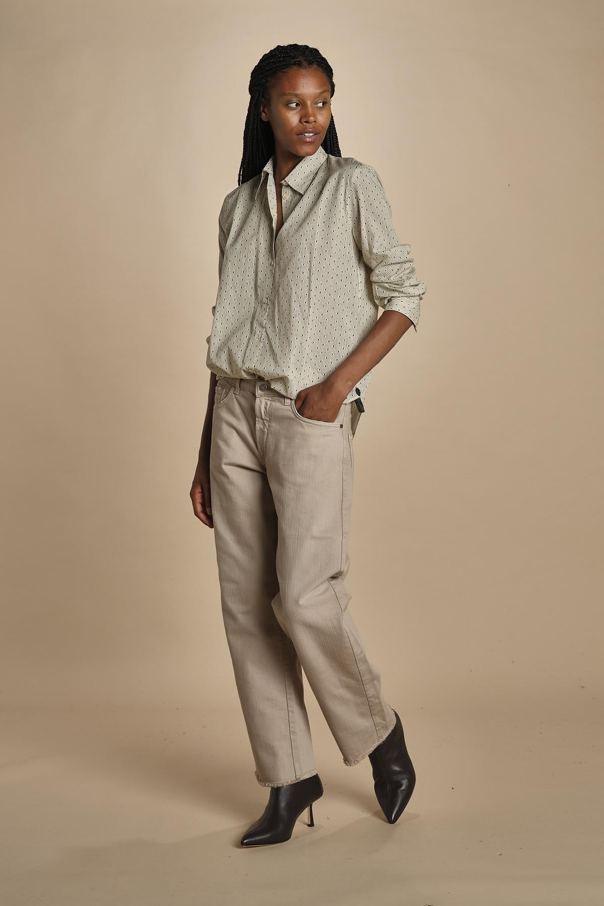 Camicia SELMA microstampa P28D0SELMA-T4733 S570 massimo alba 