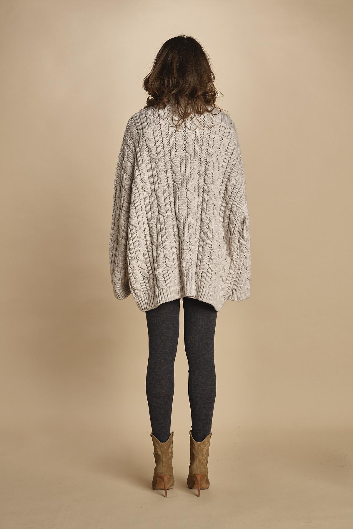 maglia over con trecce NESK SABLE bellerose 