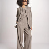 blazer senza bottoni in tessuto diagonale U3043V TORTORA dusan 