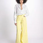 pantalone 4 tasche in misto lino SERENA XML01 196 BANANA ps don't forget me 
