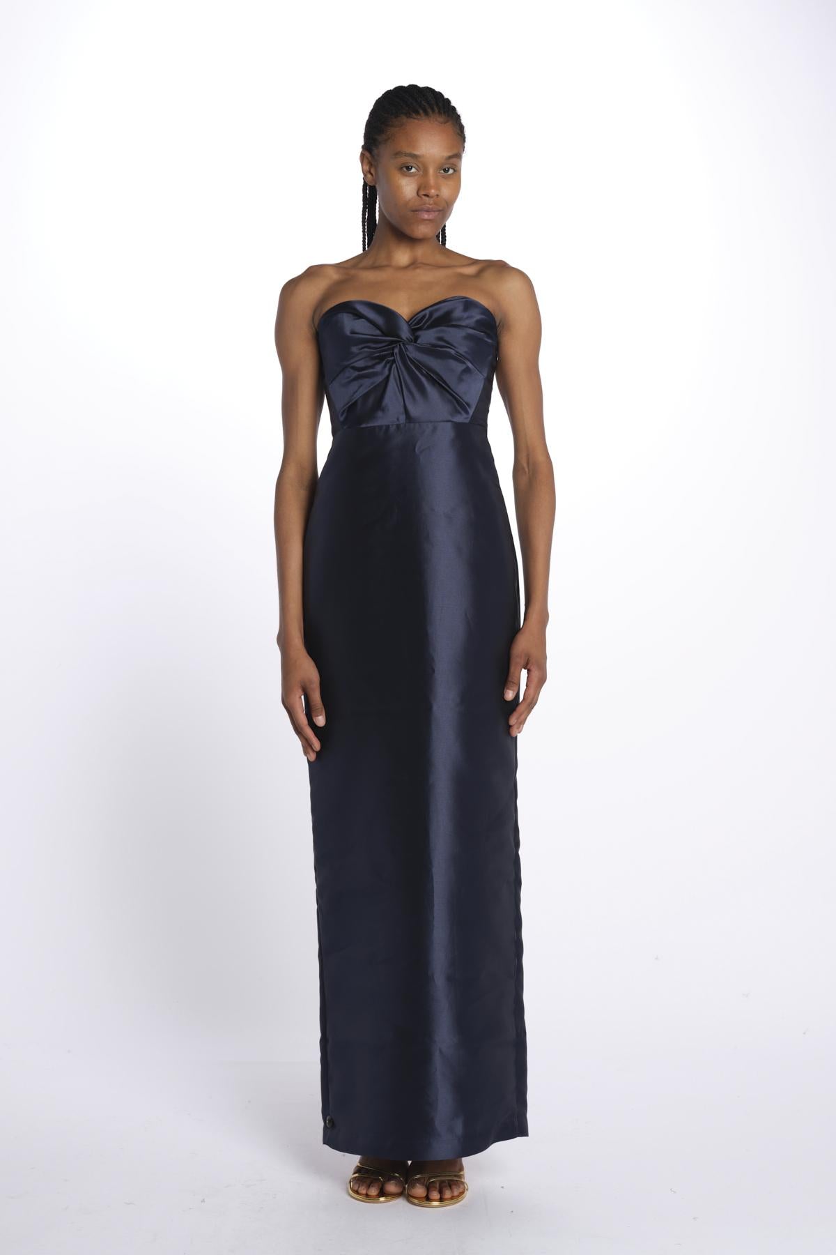 Abito HALEY lungo bustiere 12247954 NAVY malina 