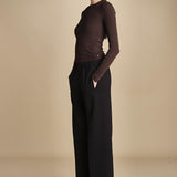 pantalone con elastico in punto milano PENSIL BLACK true avenue 