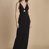 maxidress con spalline sottili incrociate MILLY BLACK solace 