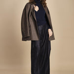 pantalone due pinces lana e seta. PETRA PE80 NAVY nine in the morning 