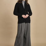 cardigan collo a scialle D251016S 4032 NERO milaura 