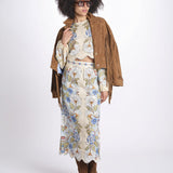 camicia cropped stampata 350502 GARDEN BLU 26046 farm rio 