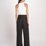 pantalone con due pinces in lino VELIERO 2615131092600 003 NERO weekend maxmara 