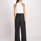 pantalone con due pinces in lino VELIERO 2615131092600 003 NERO weekend maxmara 