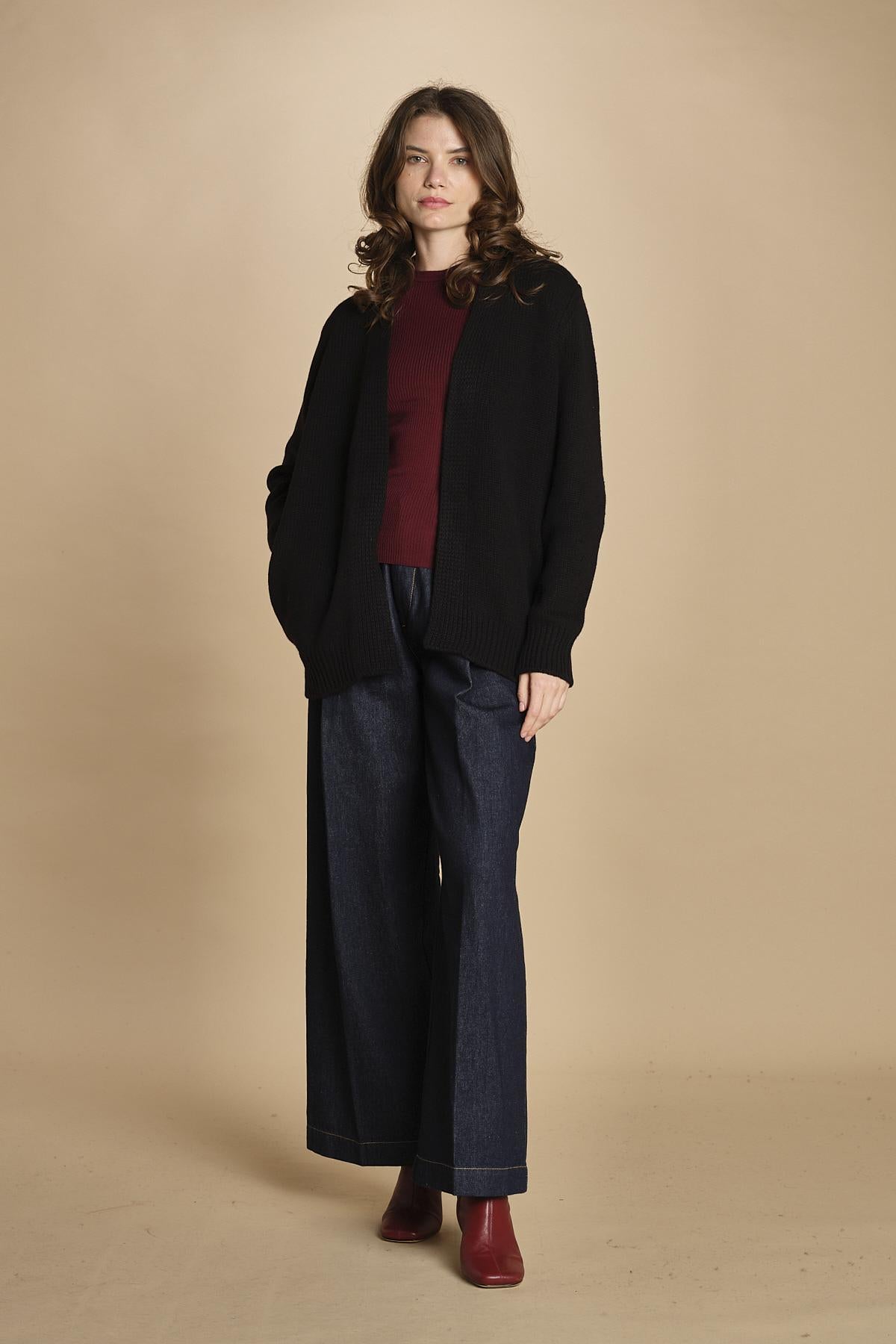 Cardigan ovetto D2200518 NERO milaura 