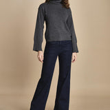denim a zampa con taschine FAUVE INDIGO fam 