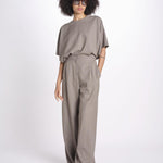 pantalone con tessuto diagonale U3011 TORTORA dusan 