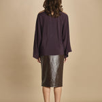 top in seta incrociato 31103-304 MELANZANA 18 federica tosi 