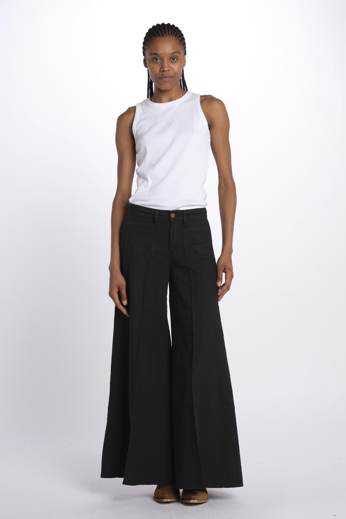 Pantalone GRACE taschina misto lino zampa GRACE TMLS06 099 ps don't forget me 