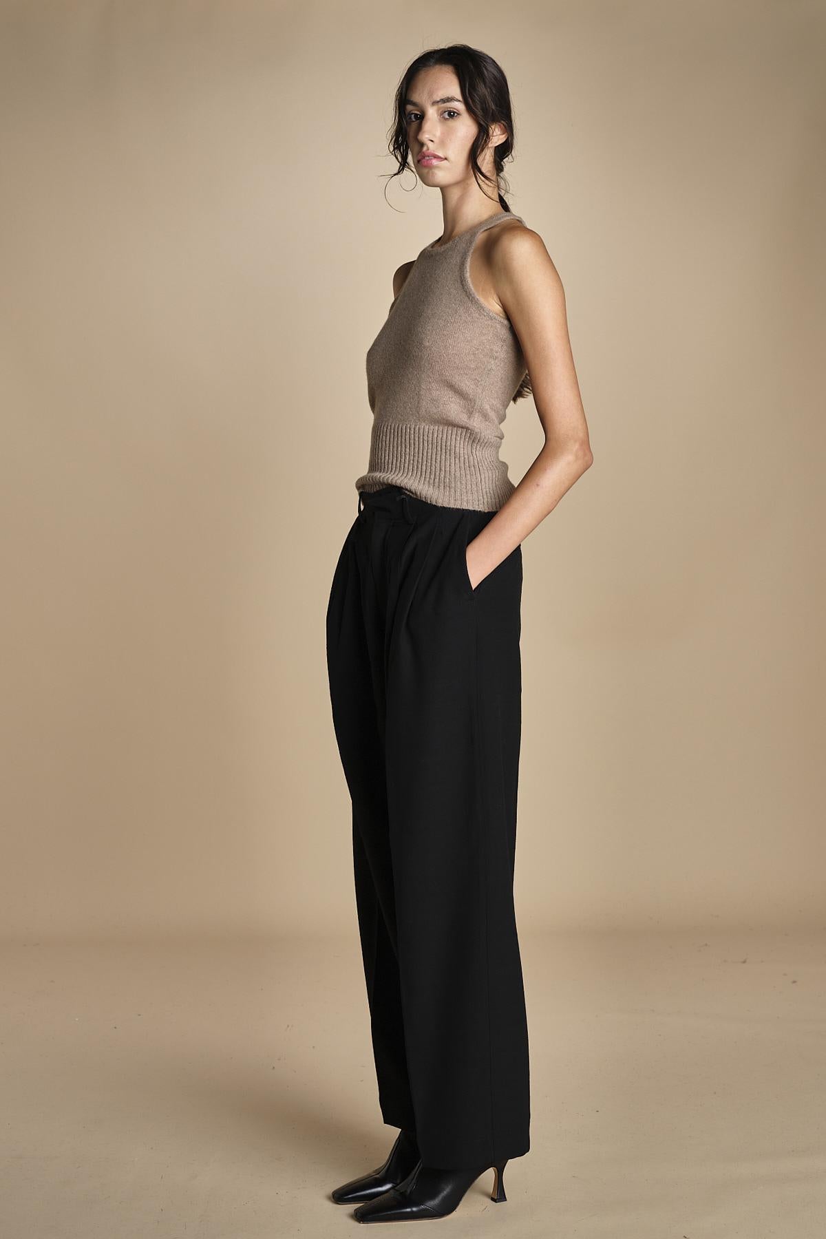 pantaloni in tela lana NOEMI BLACK true avenue 