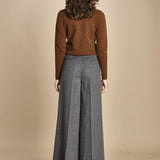 pantalone con pinces in vigogna e stasca sul retro MONIQUE 689923 50 quelledue 