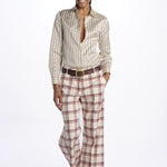 Pantalone MELODIA quadretti con risvolto MELODIA65210809 34 quelledue 