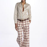 Pantalone MELODIA quadretti con risvolto MELODIA65210809 34 quelledue 