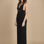maxidress con spalline sottili incrociate MILLY BLACK solace 