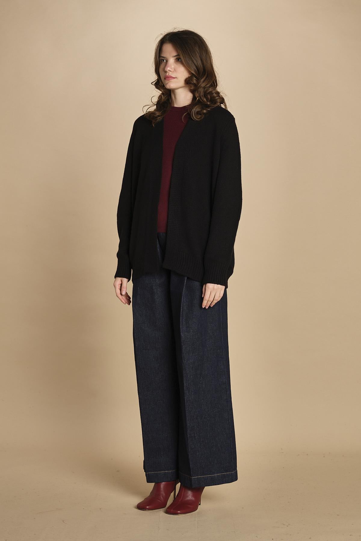 Cardigan ovetto D2200518 NERO milaura 