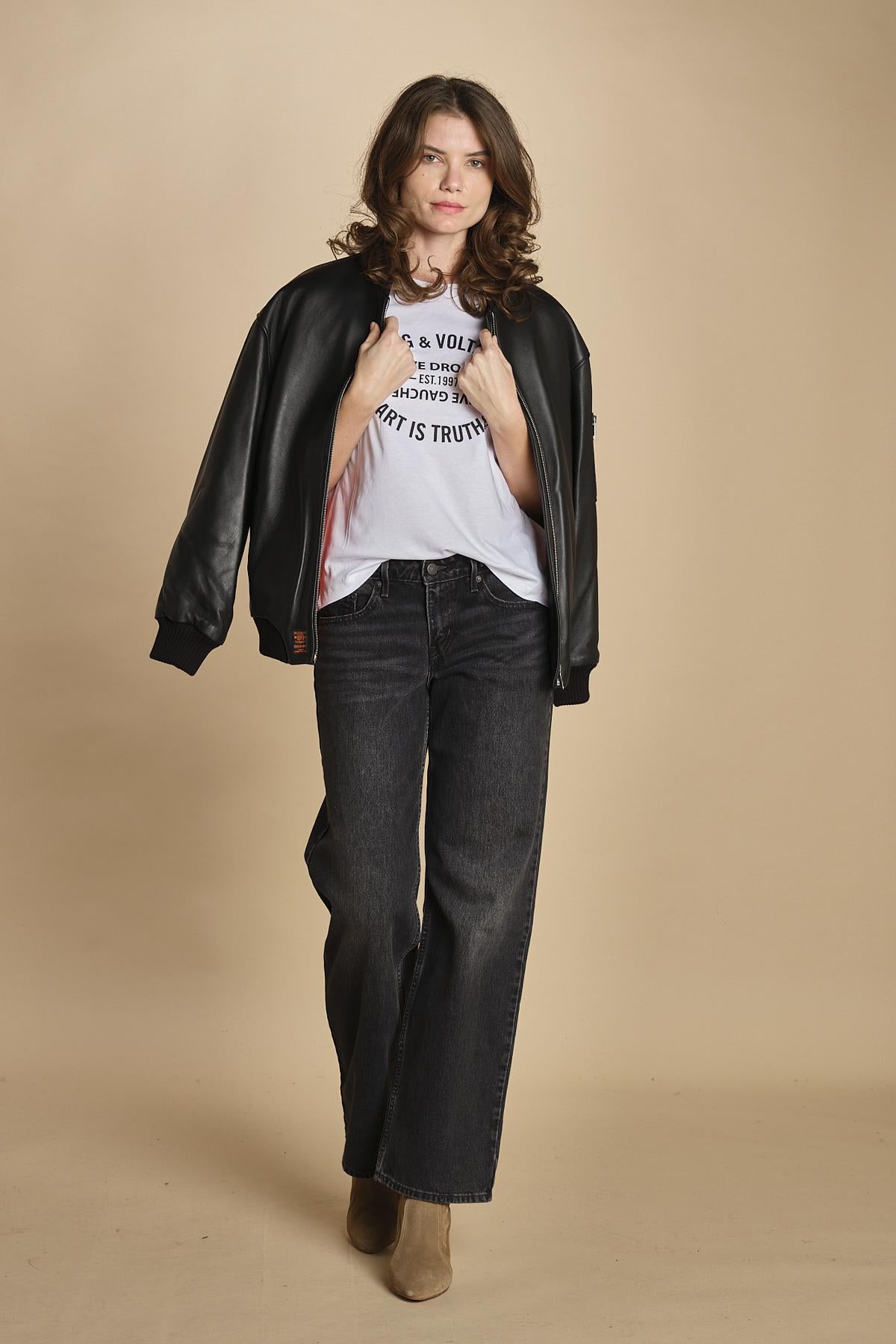 tshirt con scritta. JWTS02769 WHITE 107 zadig & voltaire 