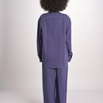 camicia uomo con impunture LOURO 1479 INDIGO studio nicholson 