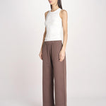 pantalone diritto con elastico in vita PENSIL ESSELING BROWN true avenue 