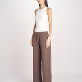 pantalone diritto con elastico in vita PENSIL ESSELING BROWN true avenue 