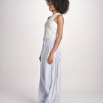 pantalone a righe con piping ELSA MJD266 LIGHT BLUE STIPES jejia 