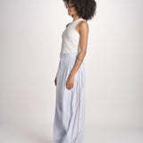 pantalone a righe con piping ELSA MJD266 LIGHT BLUE STIPES jejia 