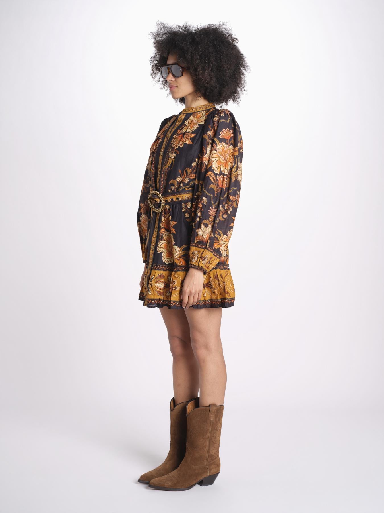 344142 miniabito stampa a fiori 344142 MAJESTIC BLACK 26068 farm rio 