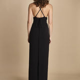 maxidress con spalline sottili incrociate MILLY BLACK solace 