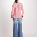 camicia in tessuto pesante collo e polsi ricamato ALVINA RED CHECKS jupe by jackie 