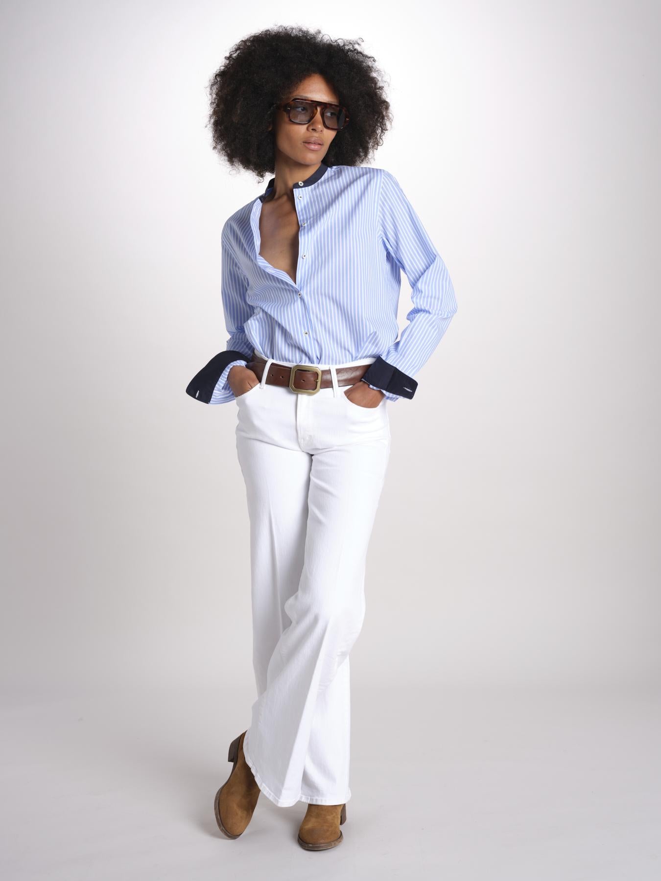 camicia a righe con collo guru MICA5630 BA milaura 