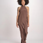 top in seta collo alto con nodo 41350-412 CACAO 69 federica tosi 